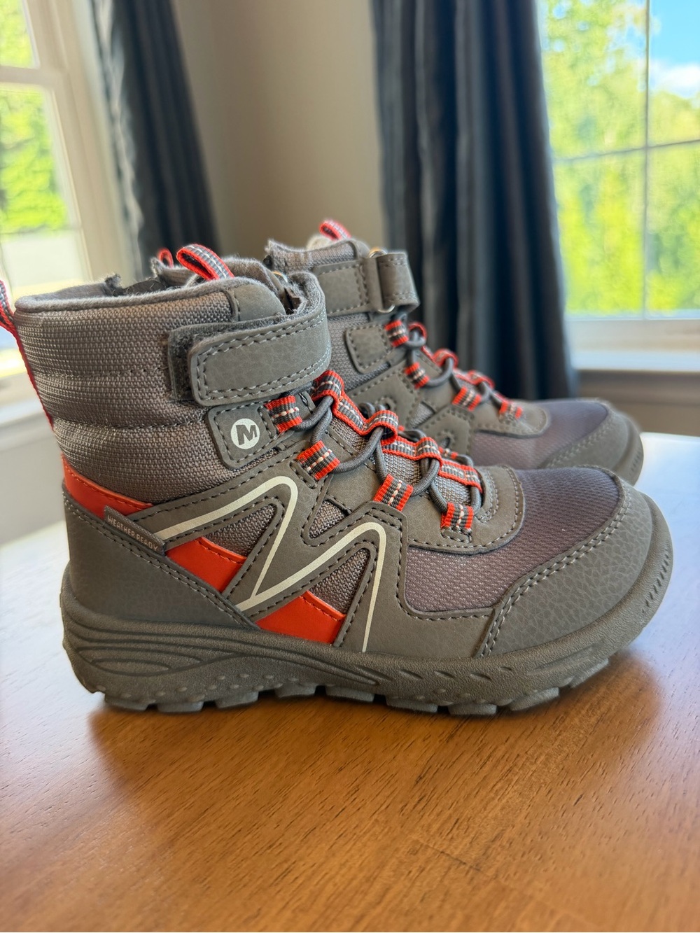 Boys Toddler Merrell Boots with Size Zipper Gray/Orange Size 11T